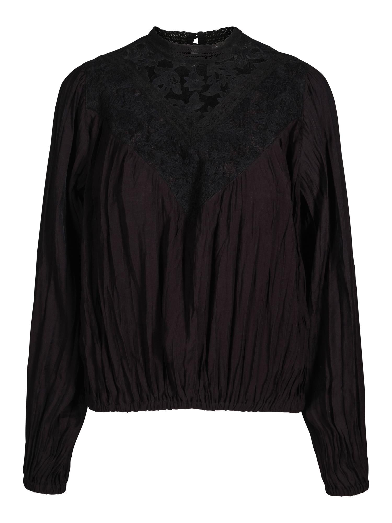 Detail lace blouse Black