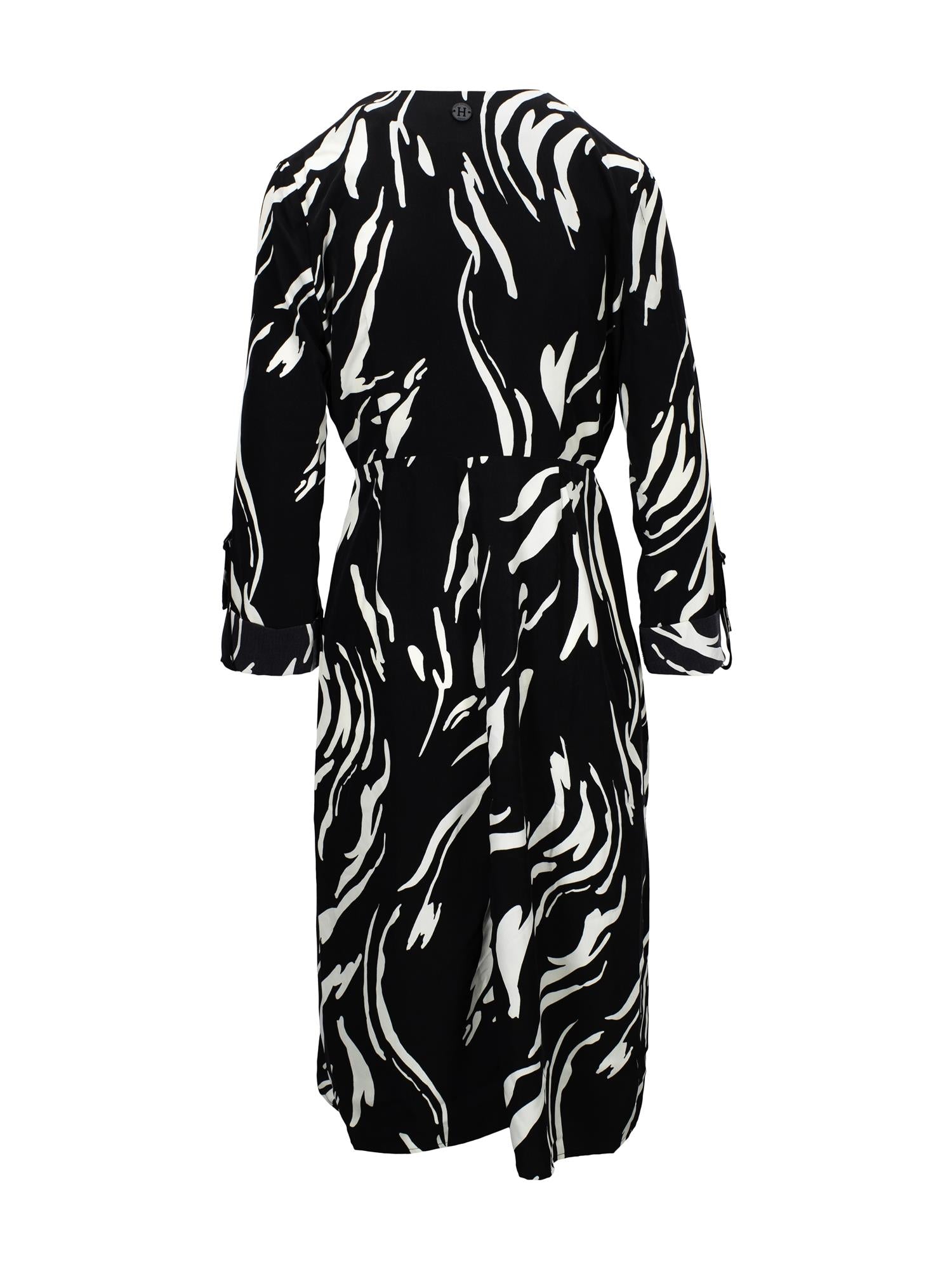 Button print dress Black