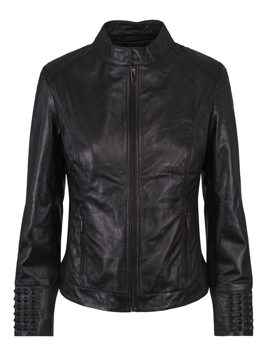 Stud leather jacket Black