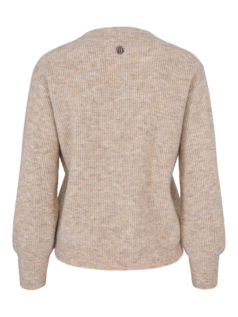 Mohair sleeve pullover Sand Mel.