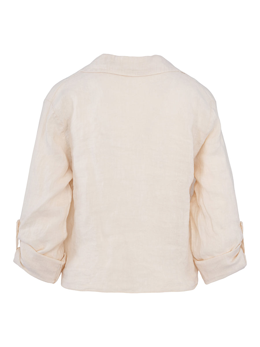 Tie linen shirt Light Sand