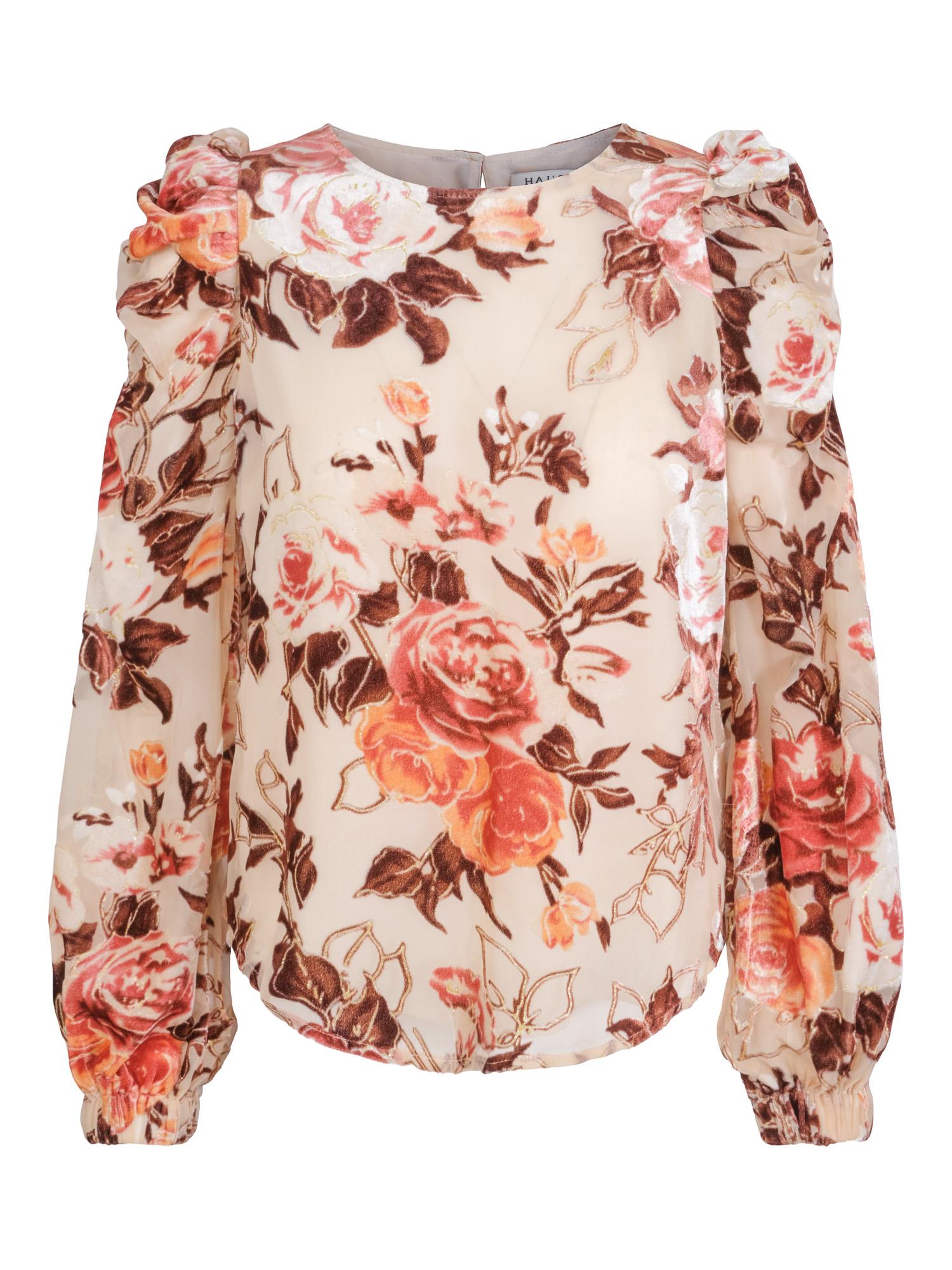 Burnout rose blouse lys-beige