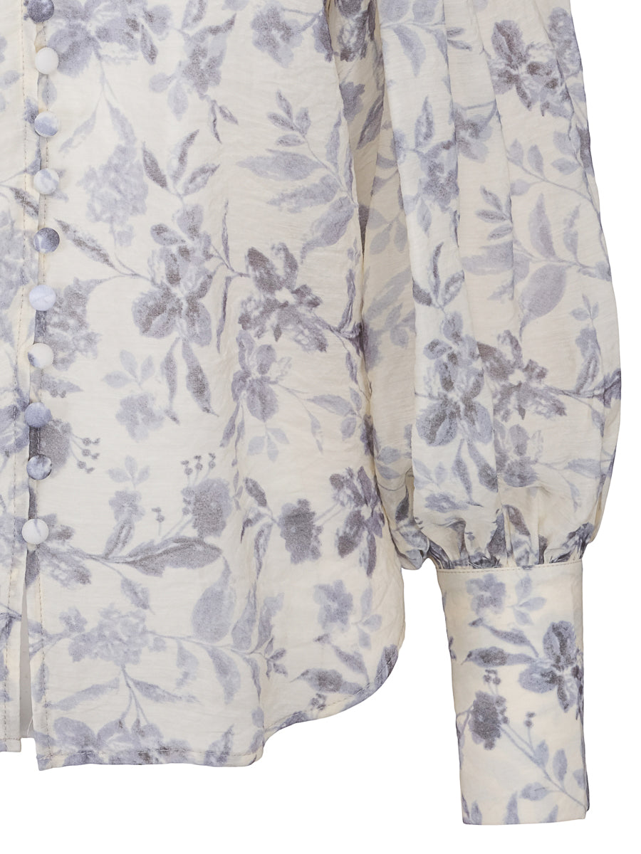 Button sleeve blouse Dusty Blue