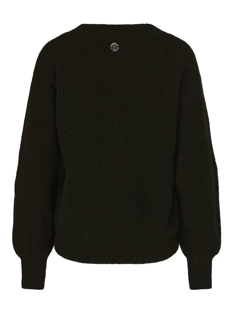 Mohair sleeve pullover Black