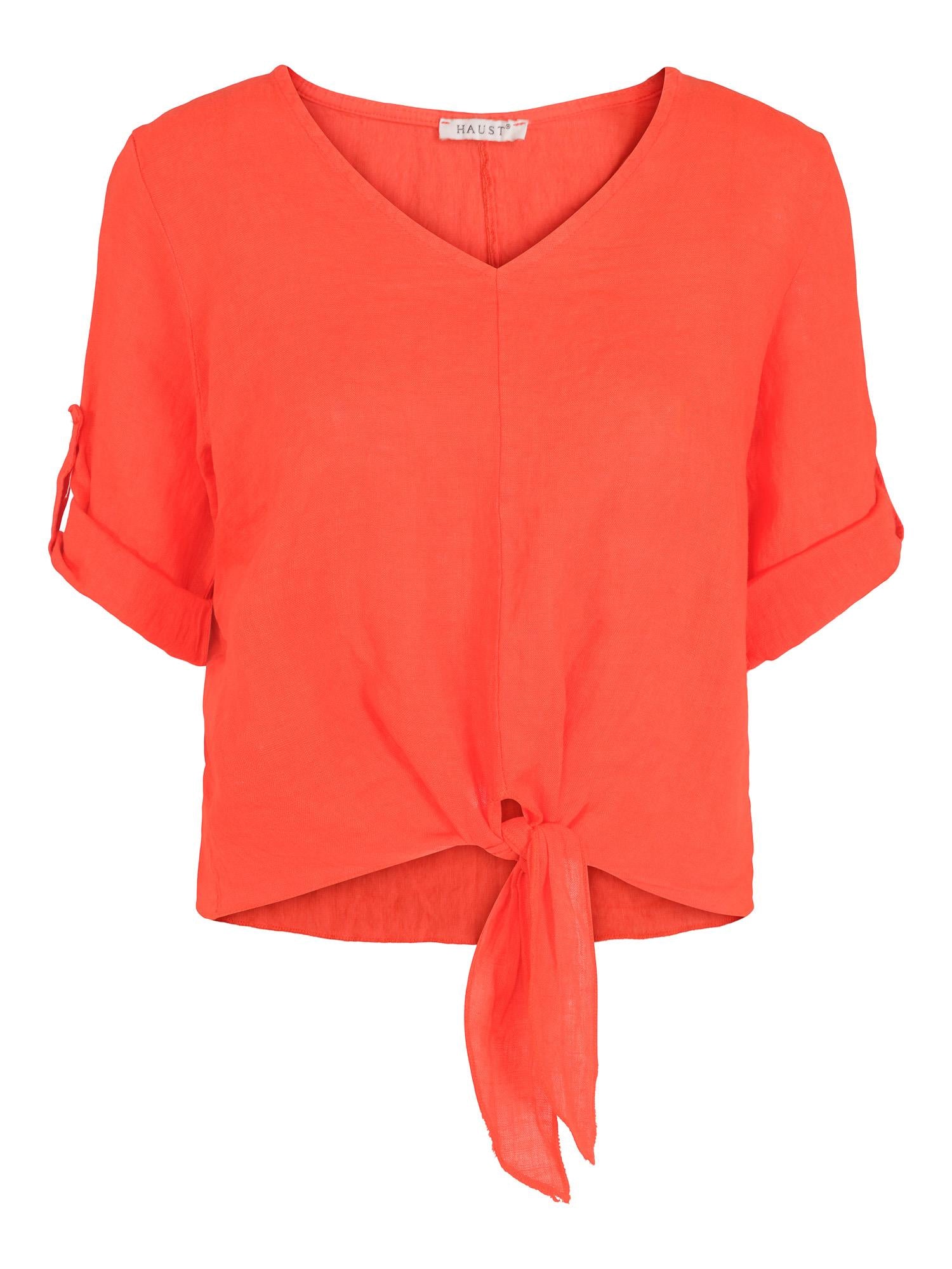 V-neck tie blouse Oransje