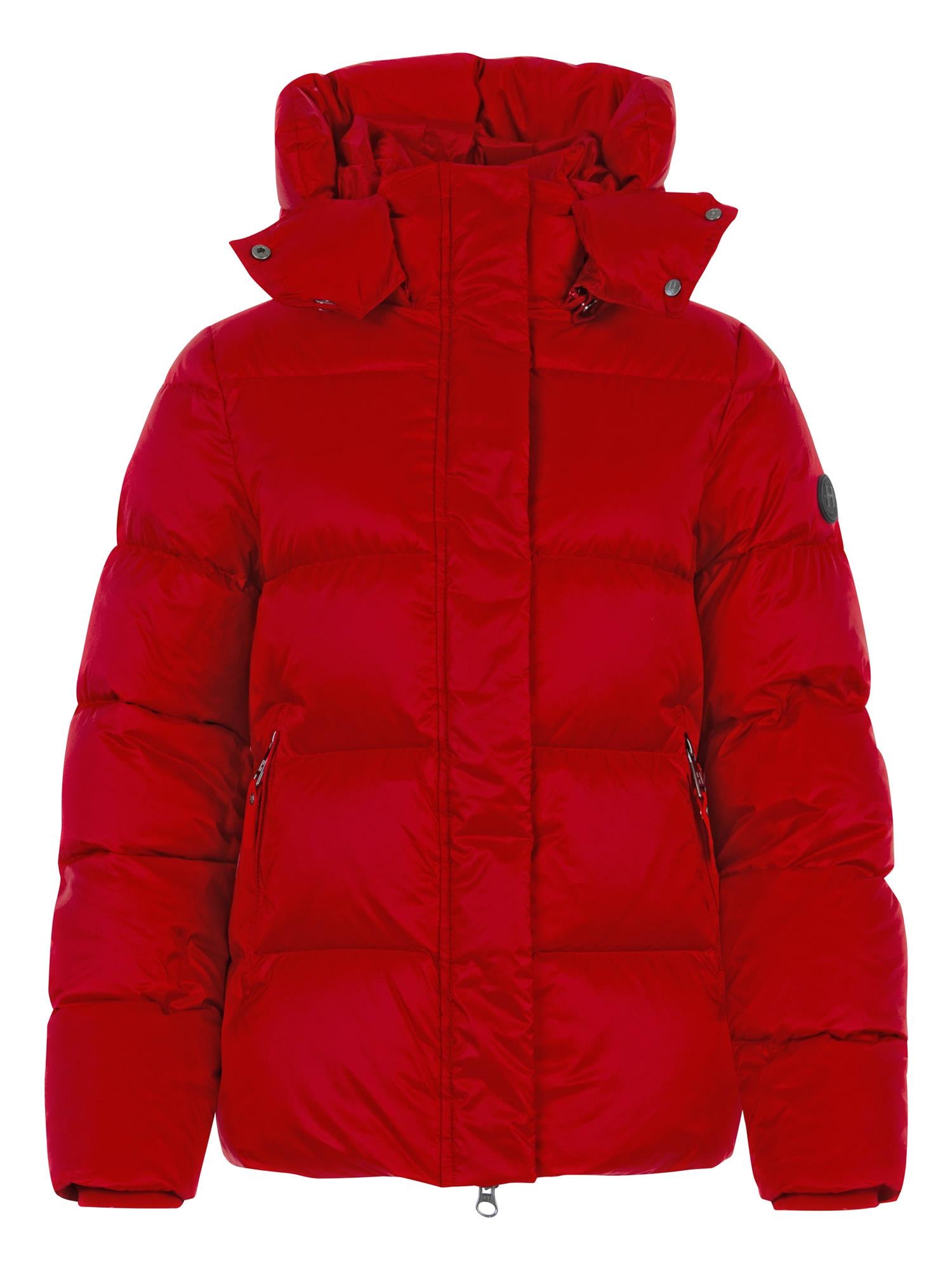 Short hodded puffer jacket Red
