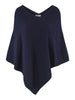 Cashmere cable poncho Marineblå