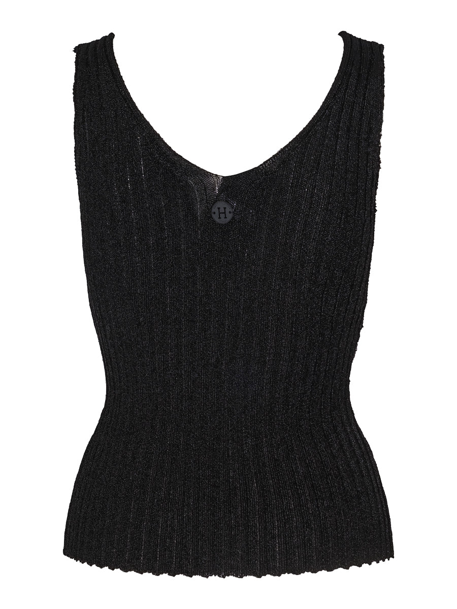 Knitted party singlet Black