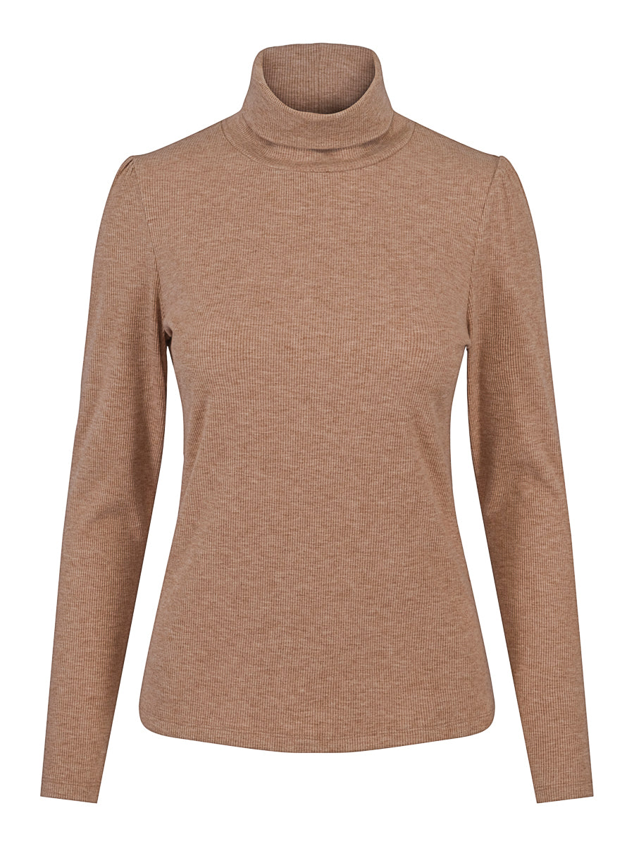 Rib rollneck Sand Mel.