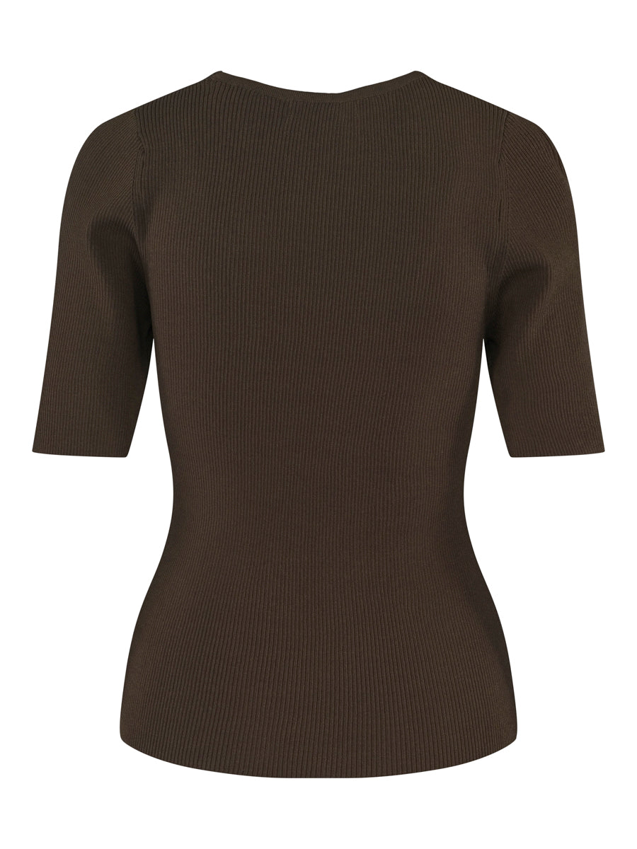 V-neck rib pullover Olive