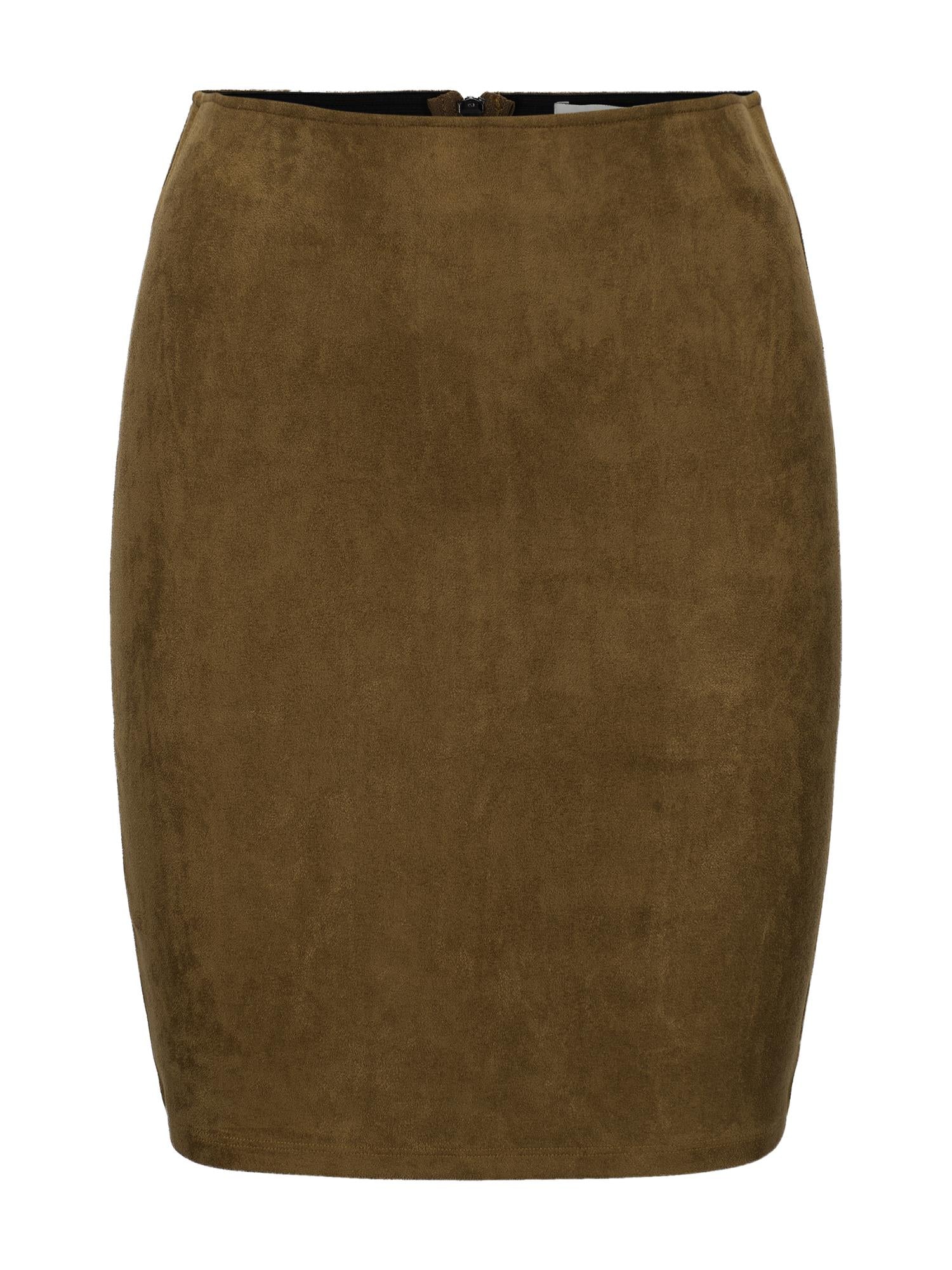Suede PU skirt Cognac