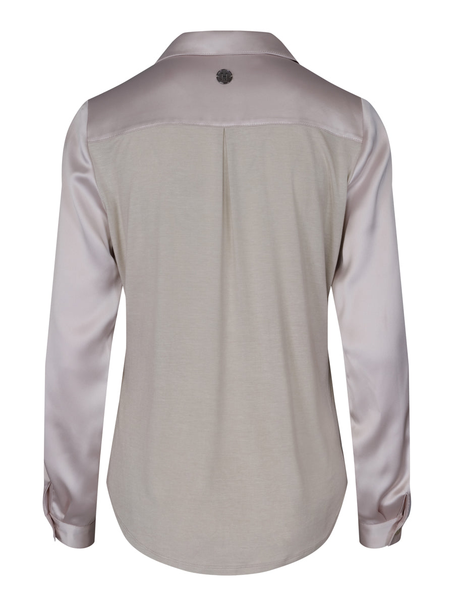 V-neck classic blouse Champagnefarget