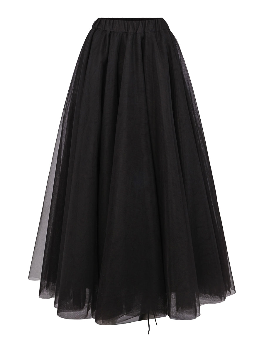 Long Tulle skirt Black