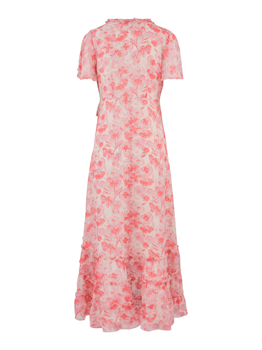 Long feminin wrap dress Flower