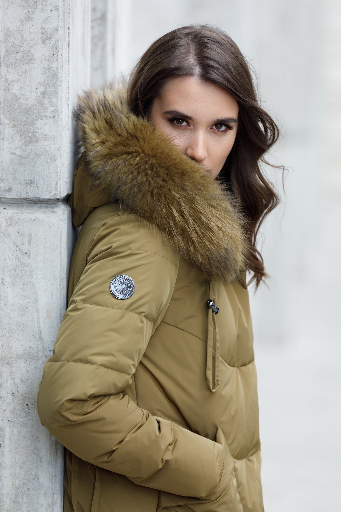 Fashion long puffer - fake fur Acid