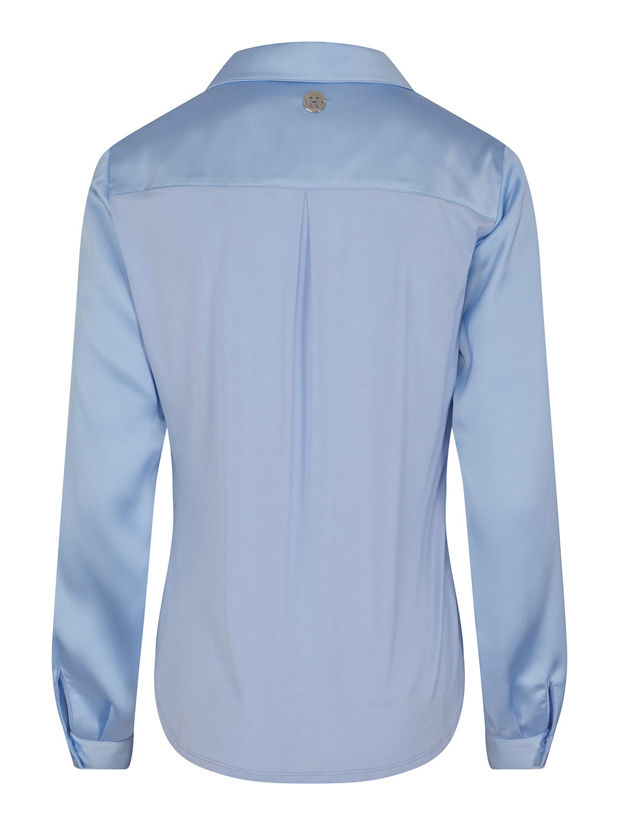55 830 V-neck classic blouse Light Blue