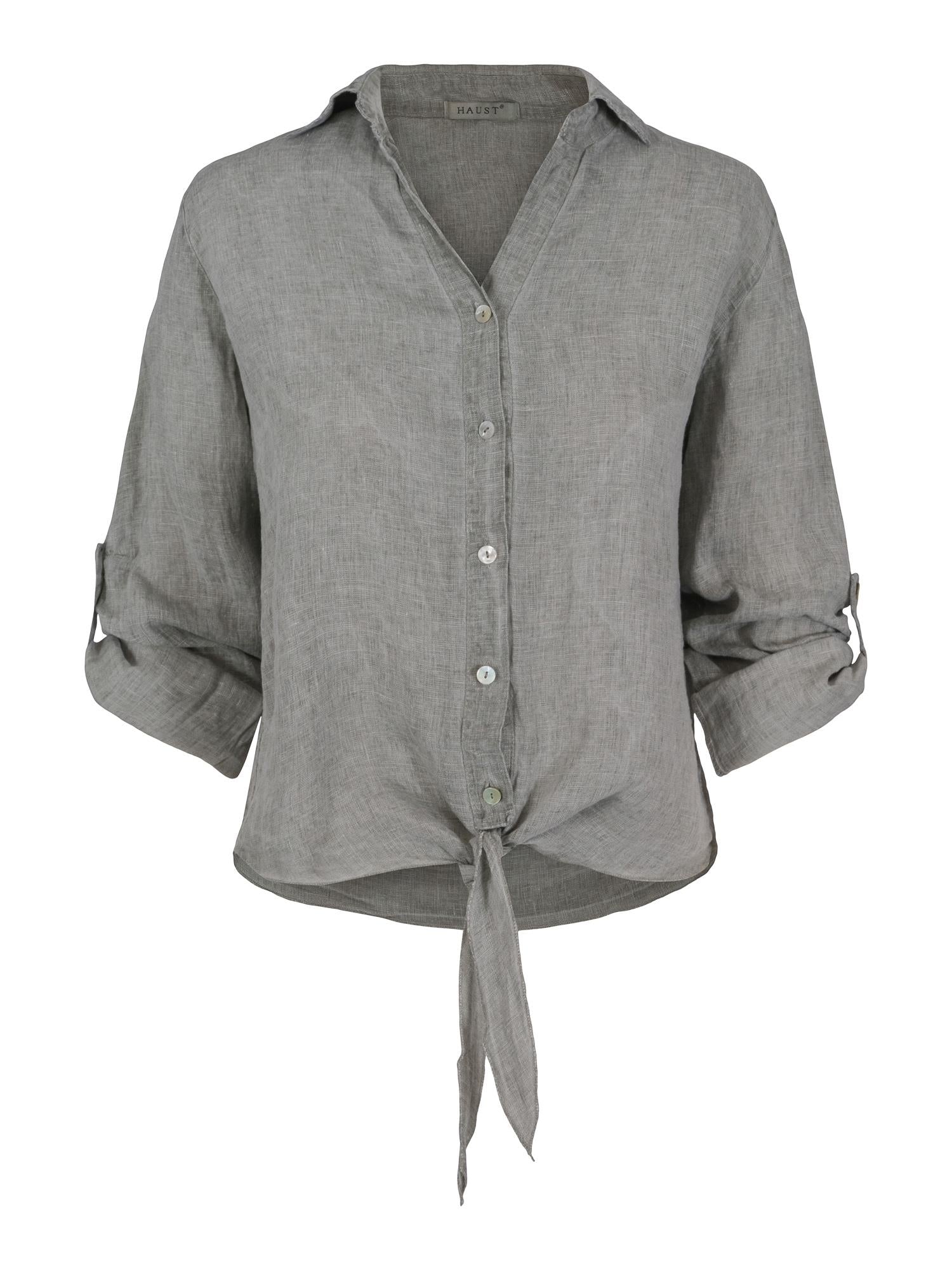 Tie linen shirt Grønn