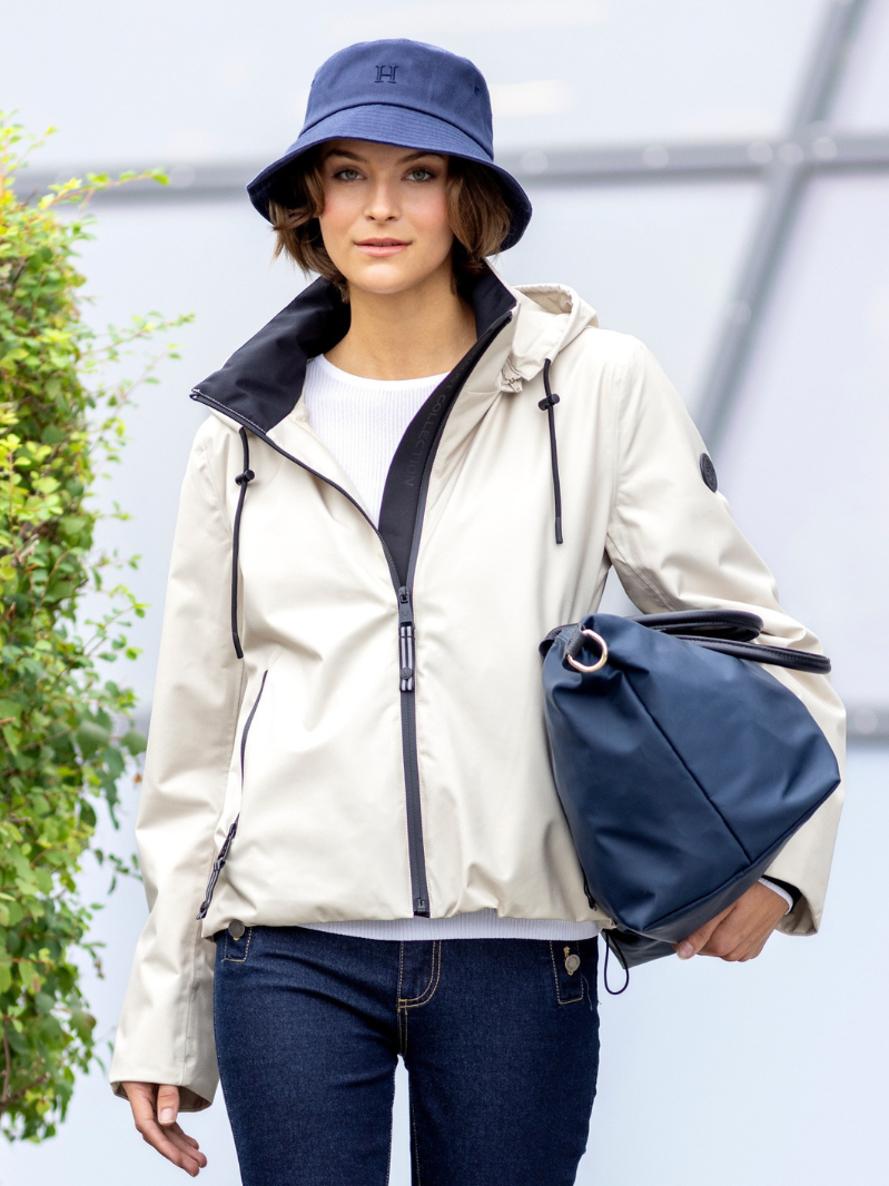 Down short weather jacket lys-beige