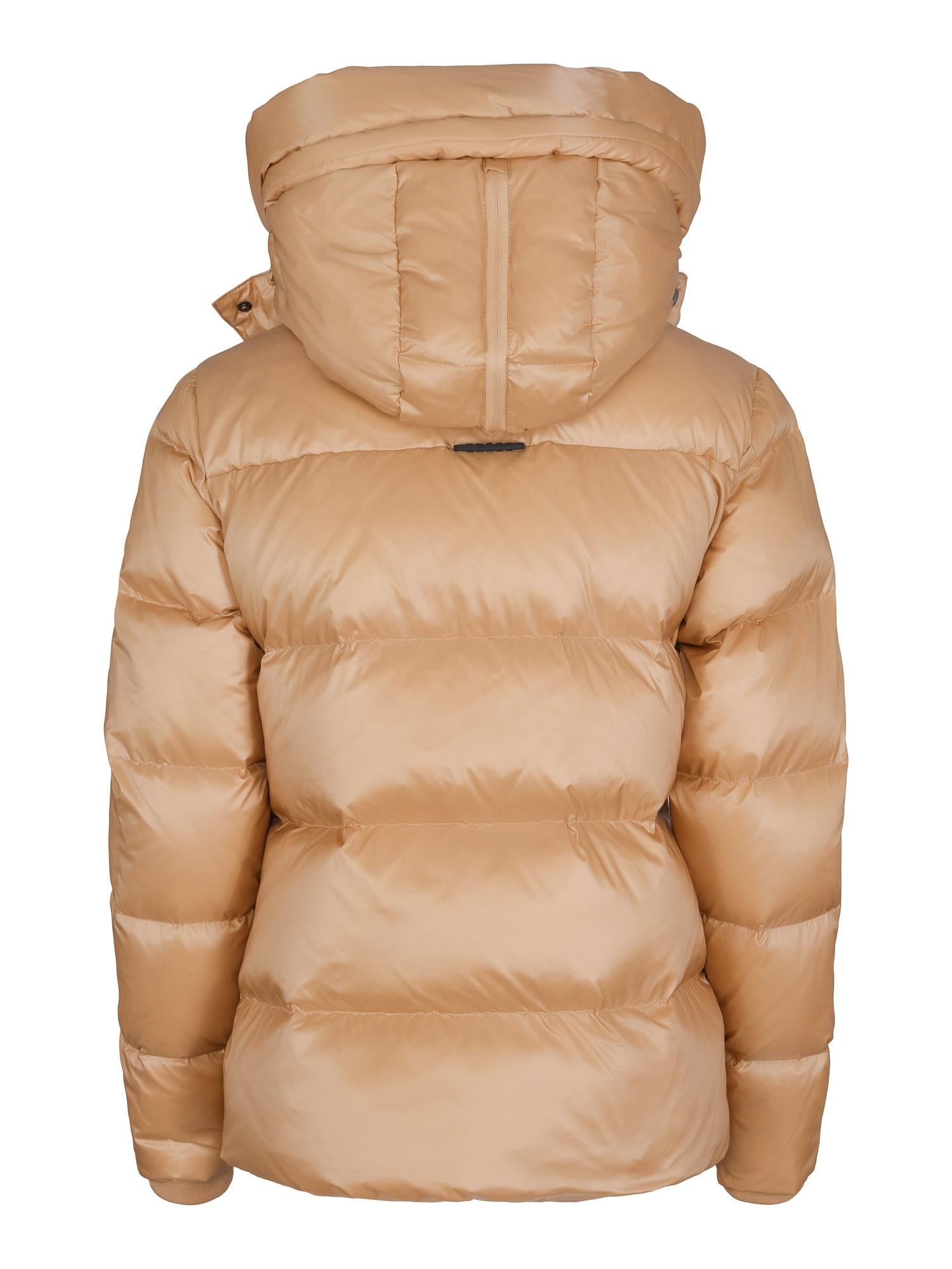 Short hooded puffer jacket Champagne