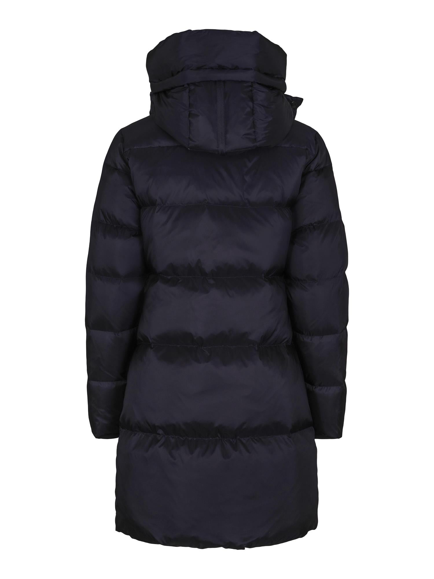 3/4 long hooded down jacket Navy