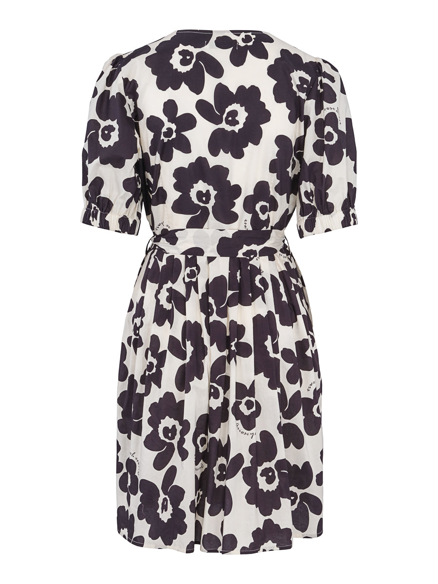 Short wide dress Big-Flower