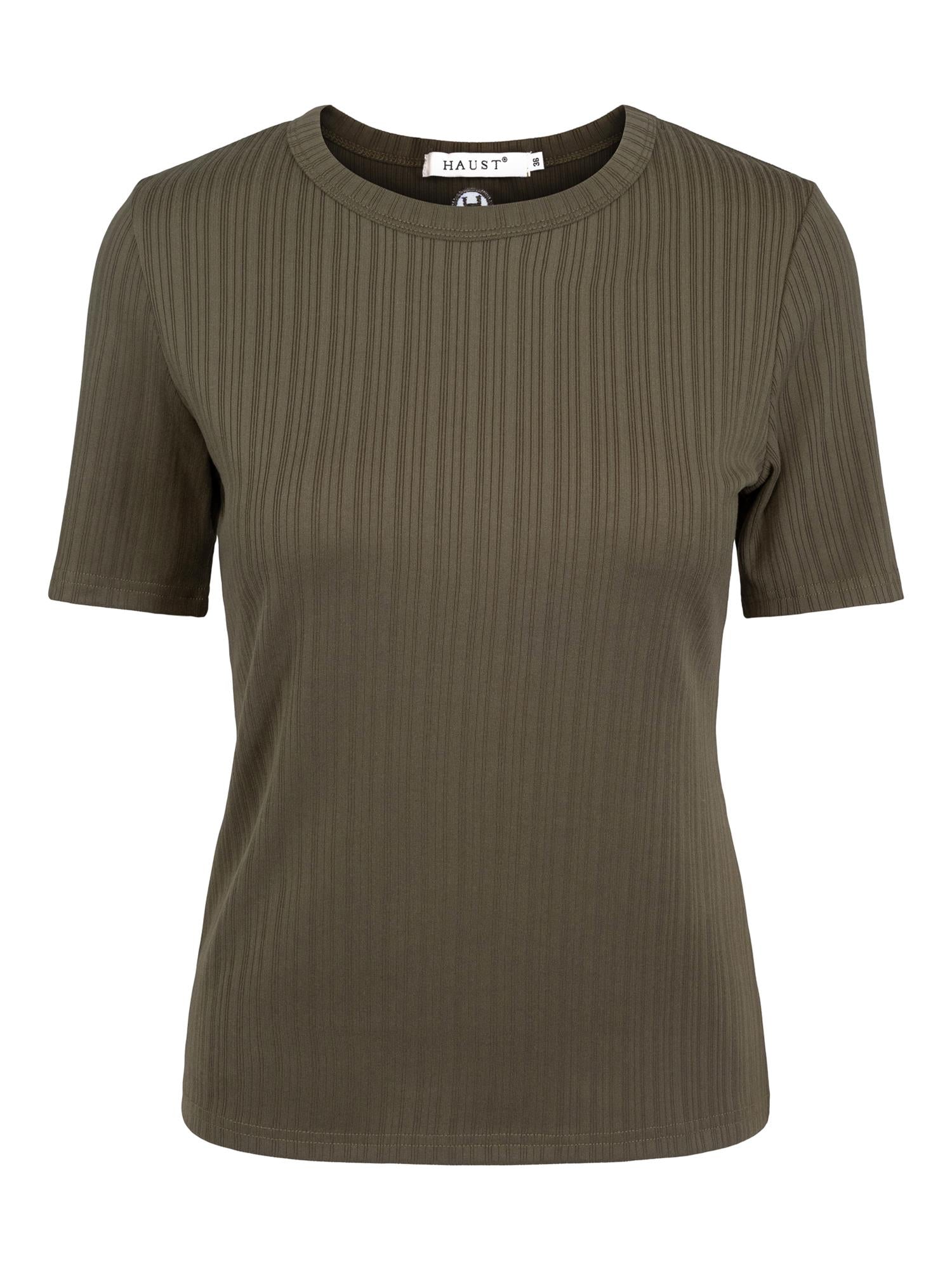 Rib S/S top Olivengrønn