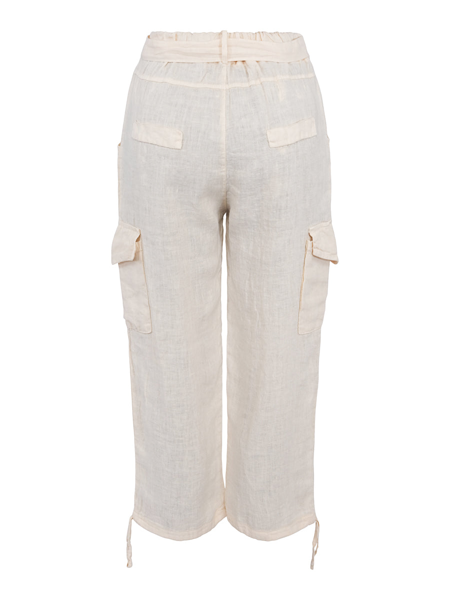 Cargo linen trouser Light Sand