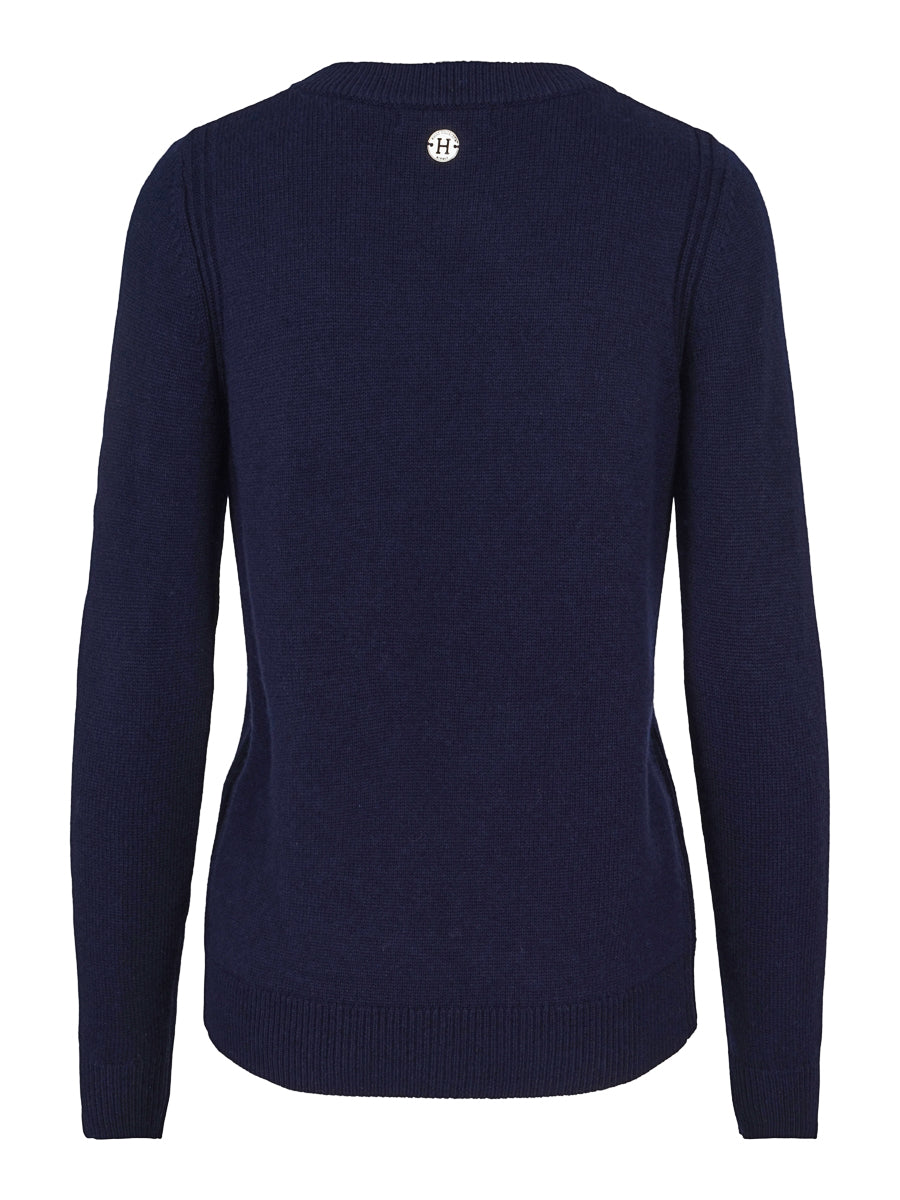 Classic round neck pullover Navy