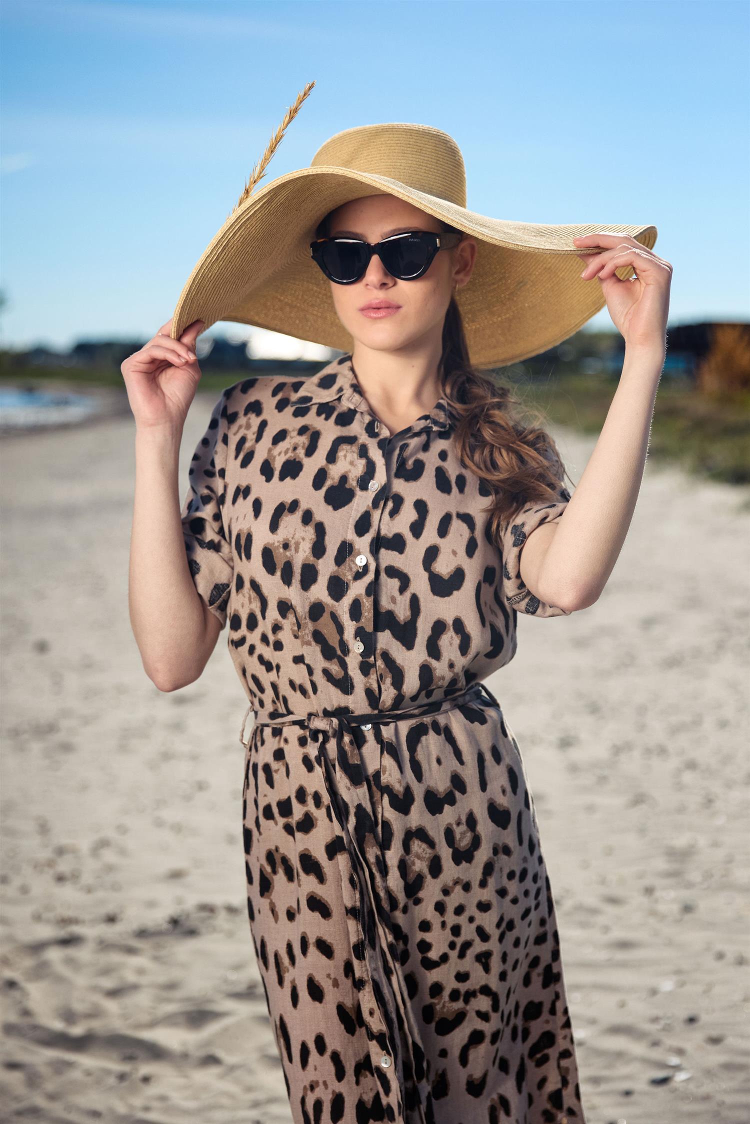 Long fashion shirt dress Dyreprint