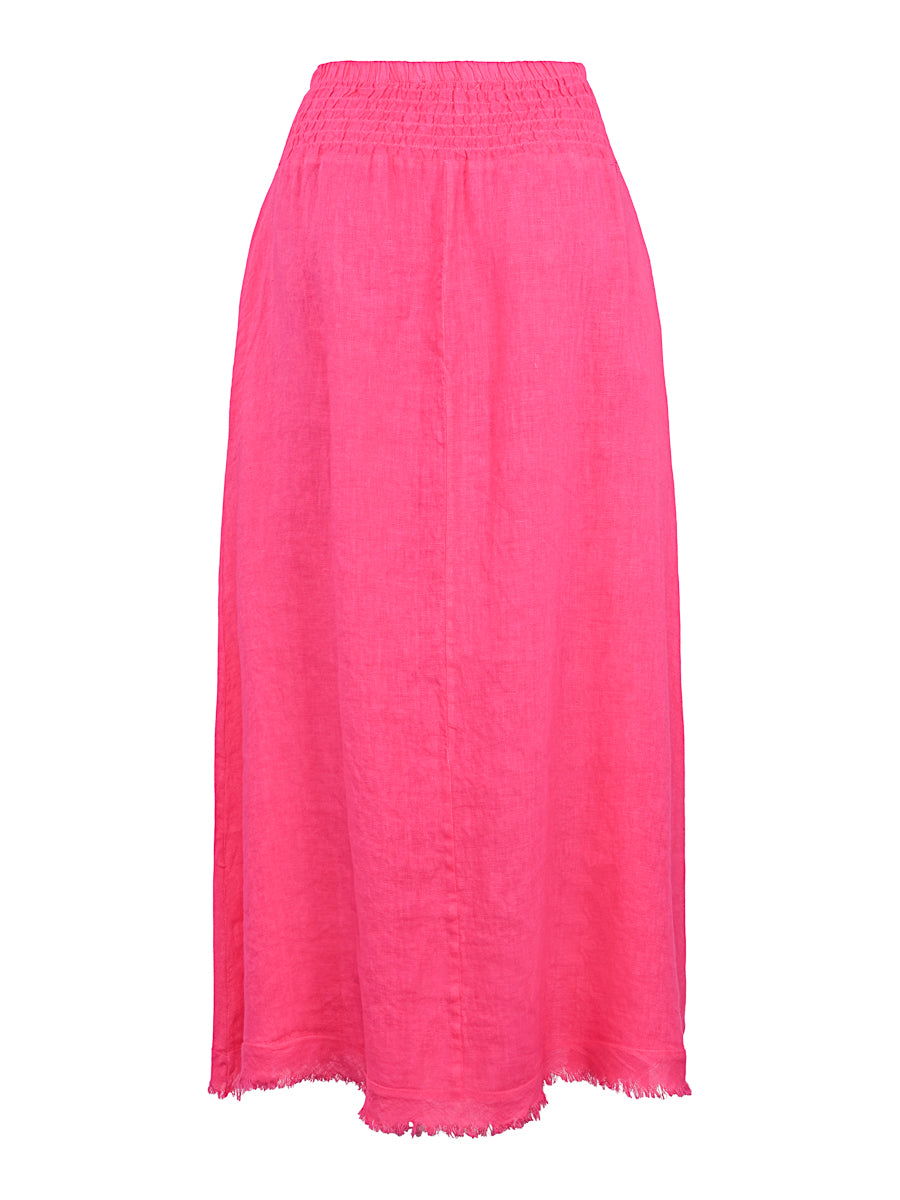 Long linen skirt Cerise