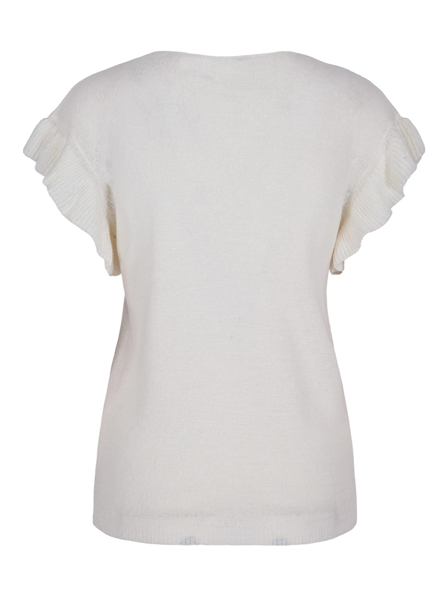 Feminine sleeve top Hvit
