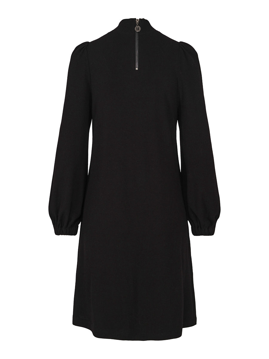 Rib jersey dress Black