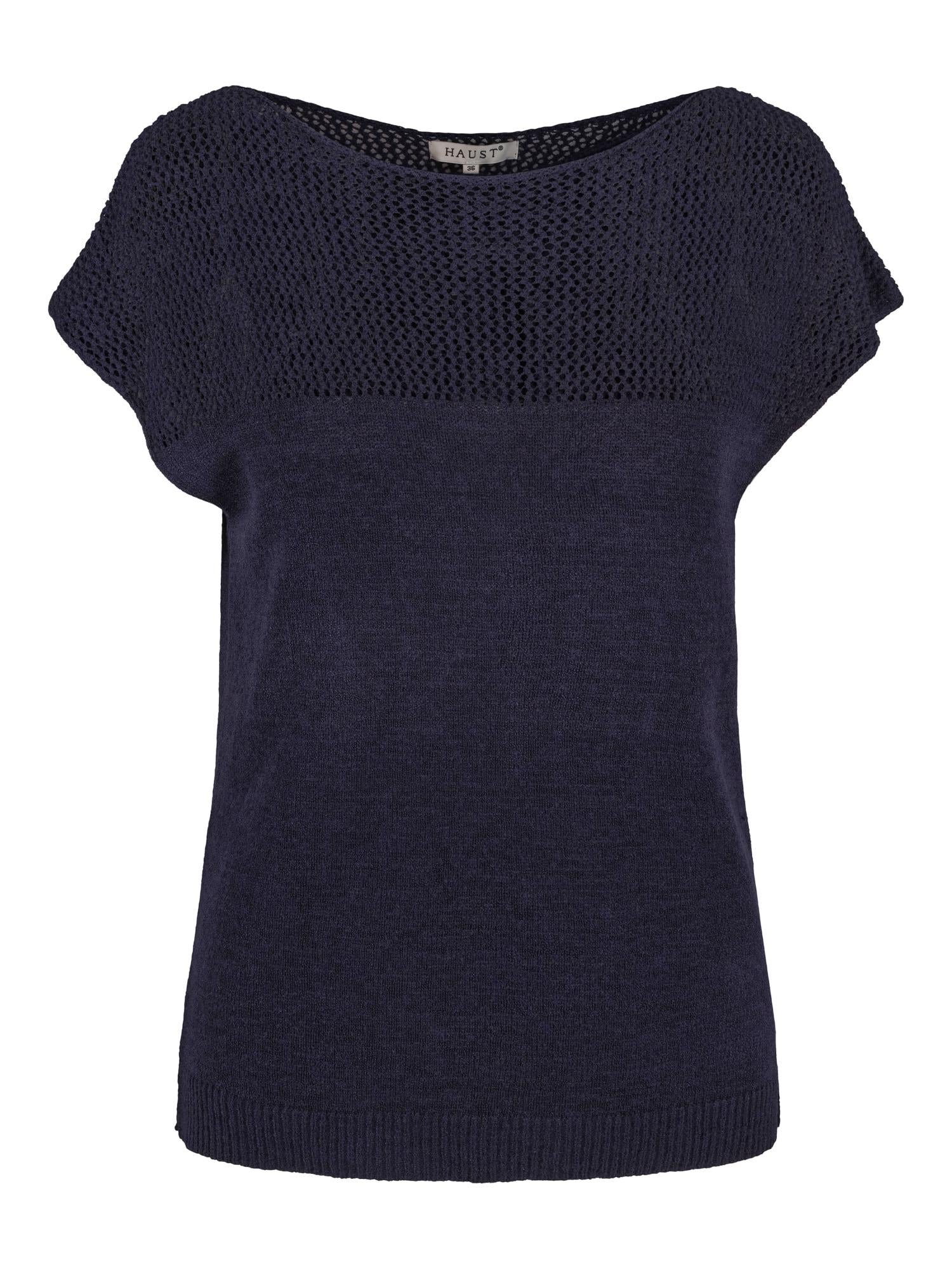 Knitted fashion top Marineblå