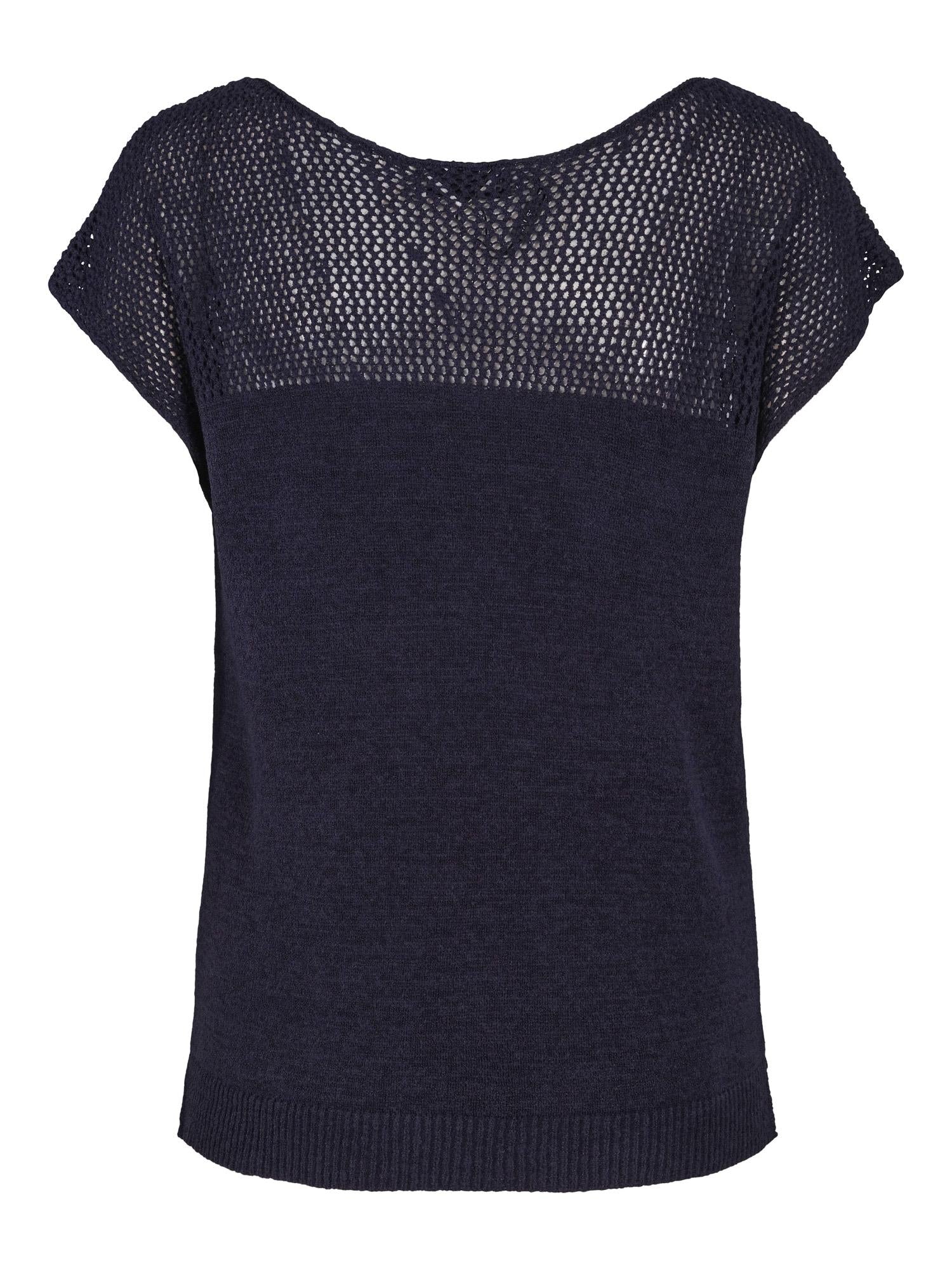Knitted fashion top Marineblå