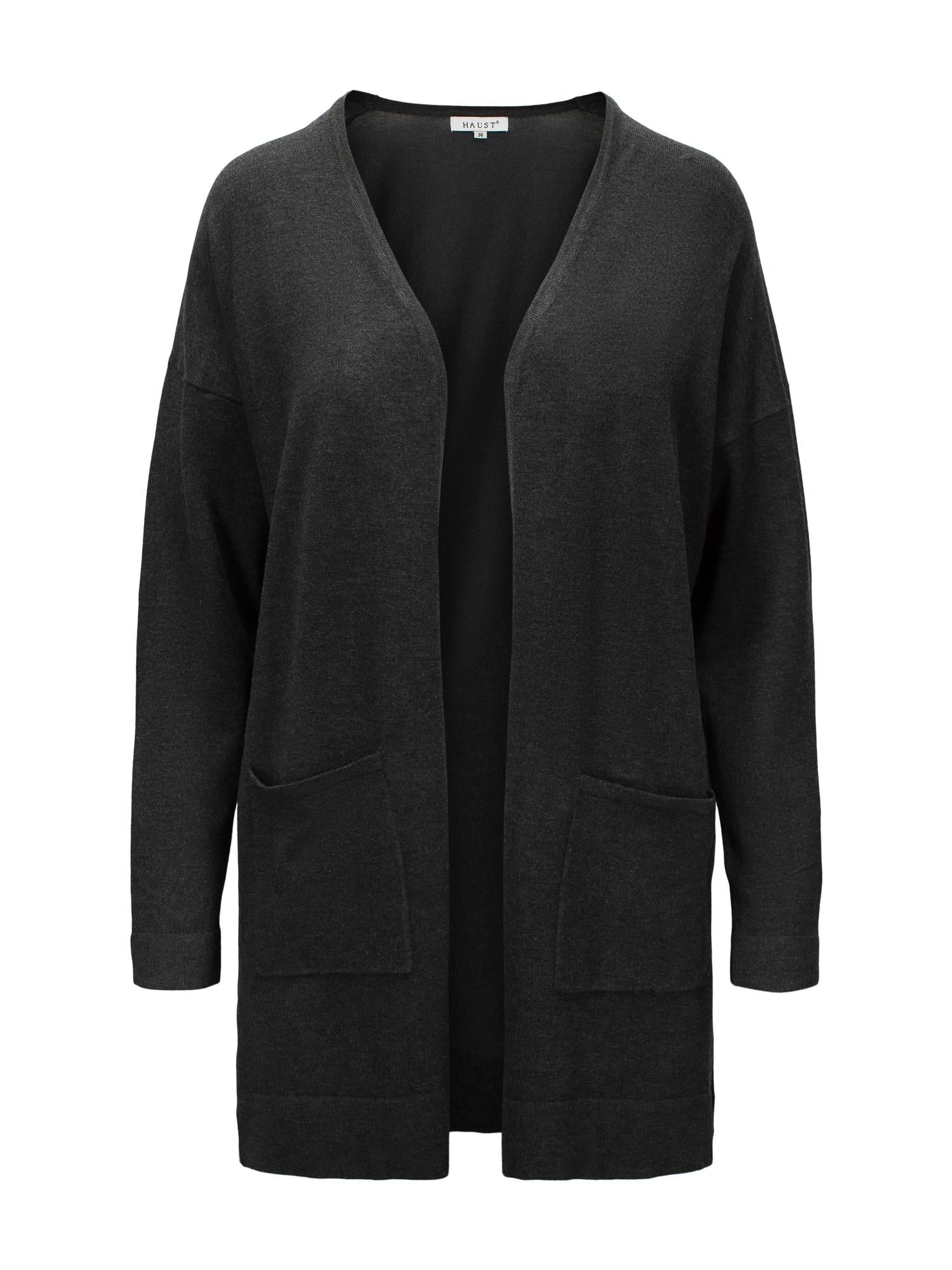 Knitted Long Cardigan Antrasit