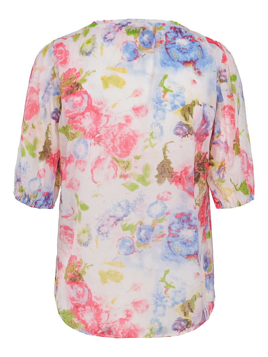 Feminine blouse Blue-Flower