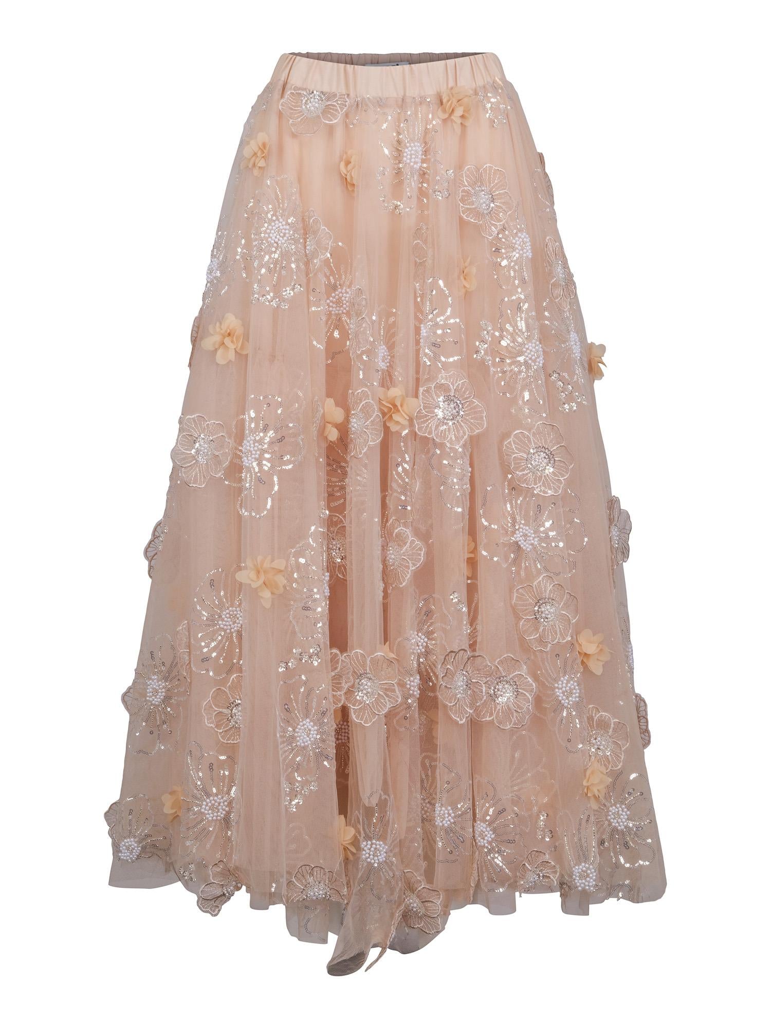Long fab tulle skirt Flower