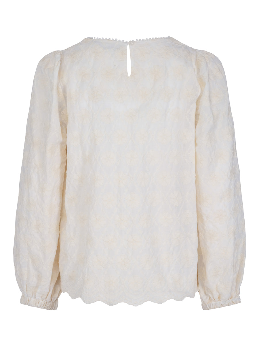 Feminine embr blouse Krem