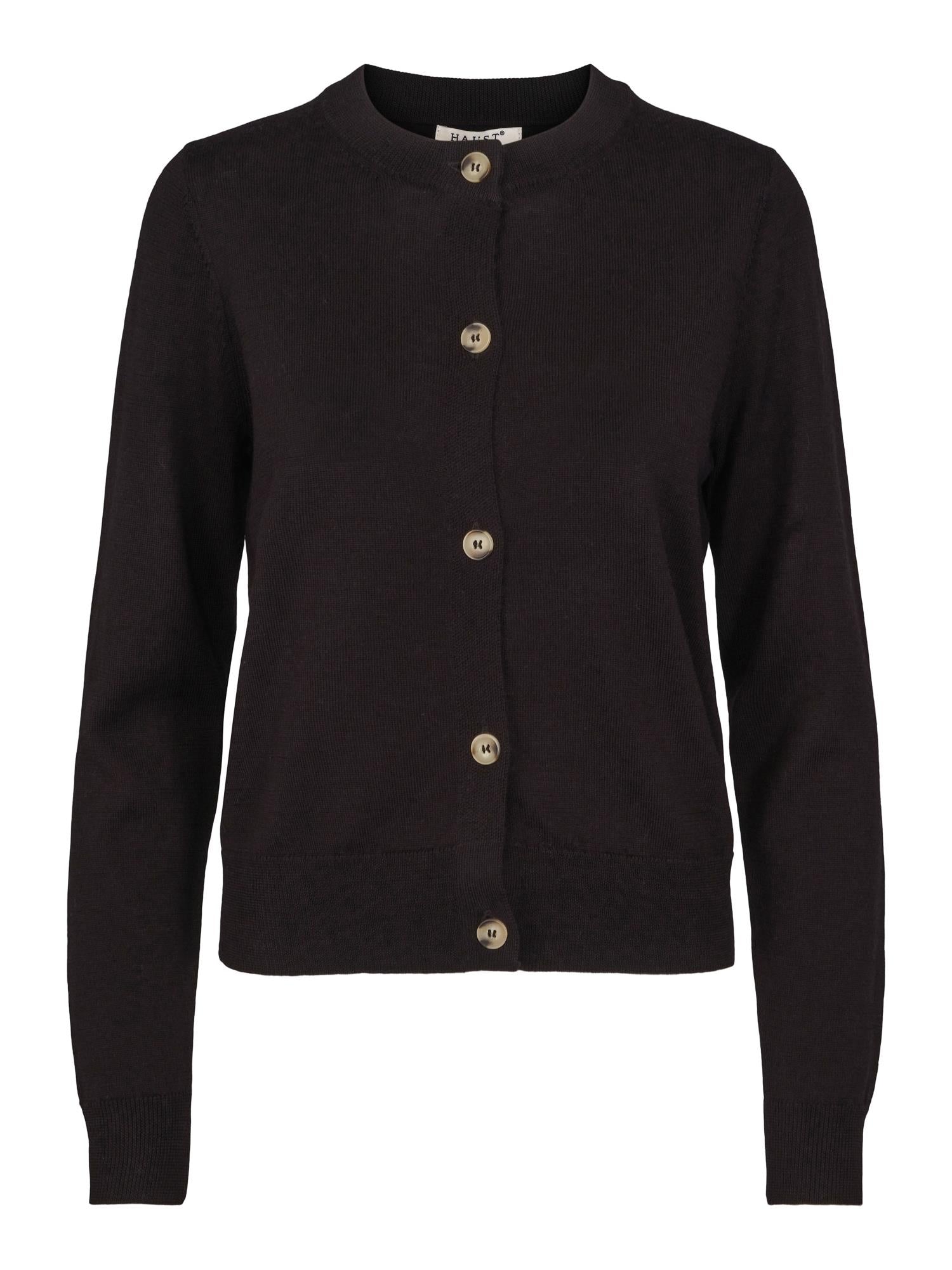 Classic merino cardigan Sort
