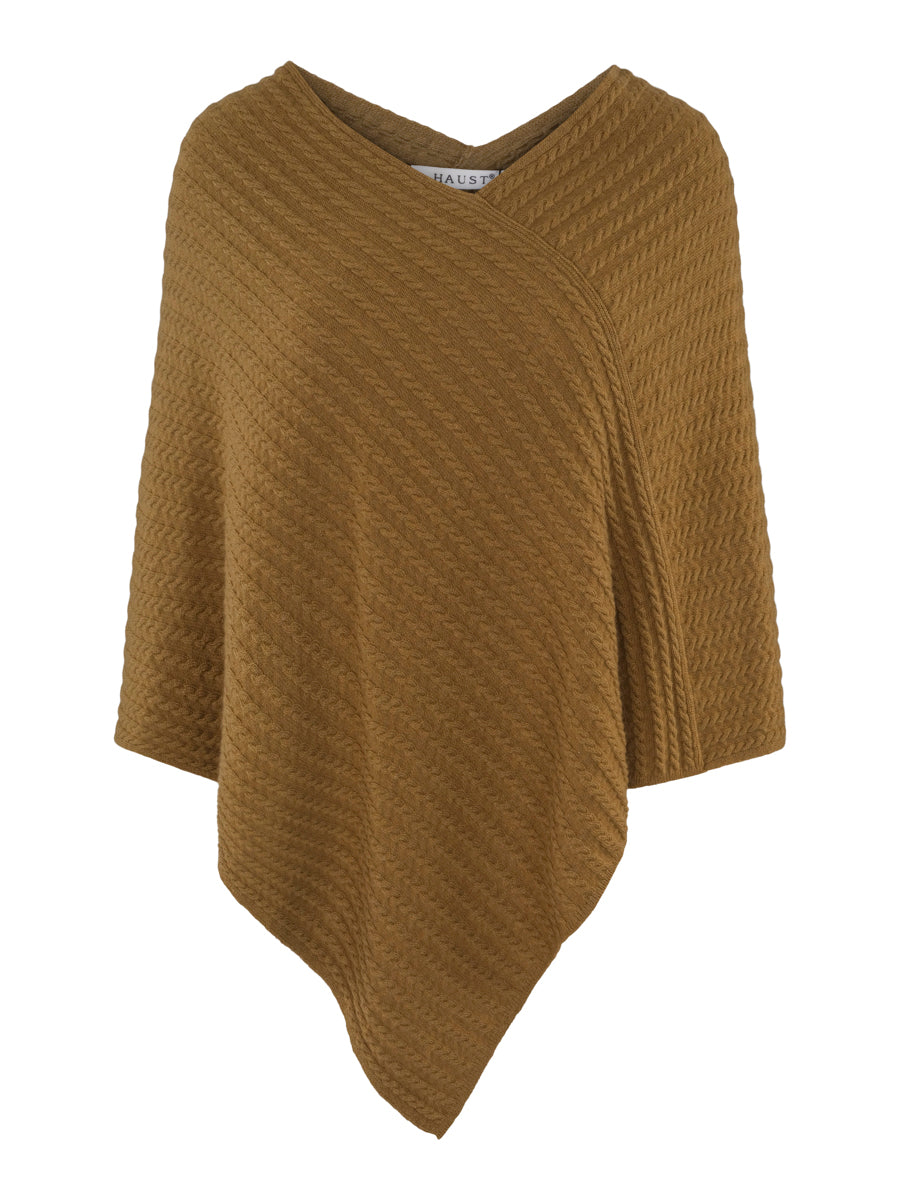Cashmere cable poncho Spice