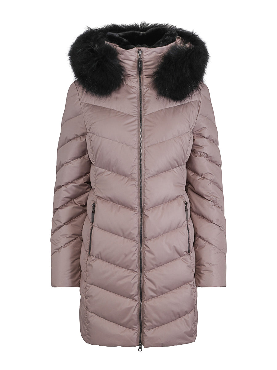 Feminin classic down jacket Sand