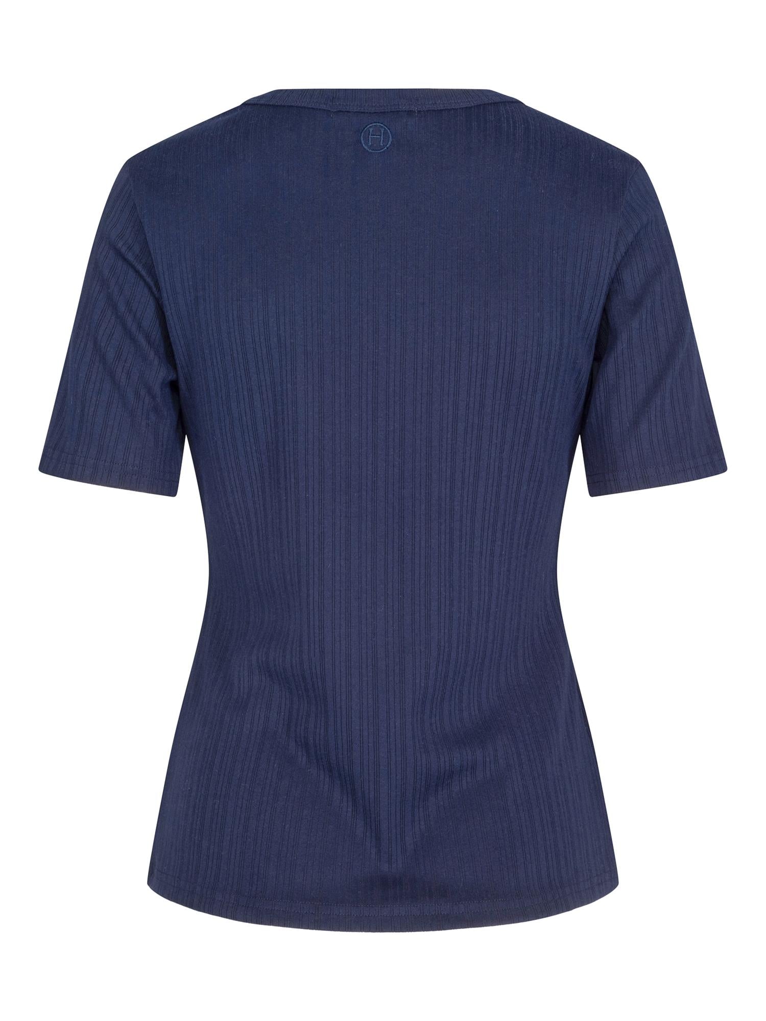 Rib S/S top Marineblå