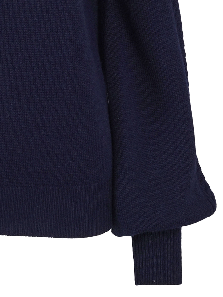 Feminin knitted pullover Navy