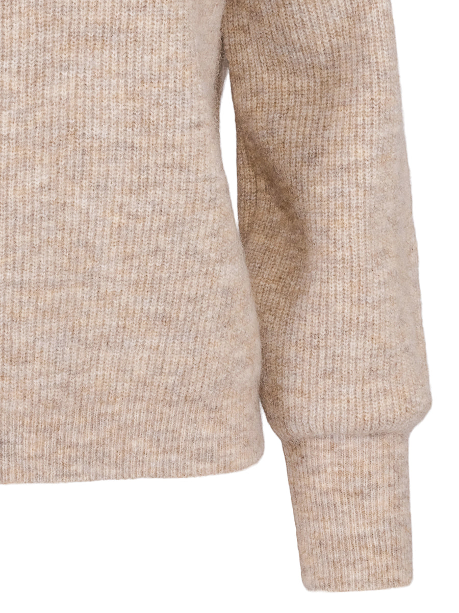 Mohair sleeve pullover Sand Mel.