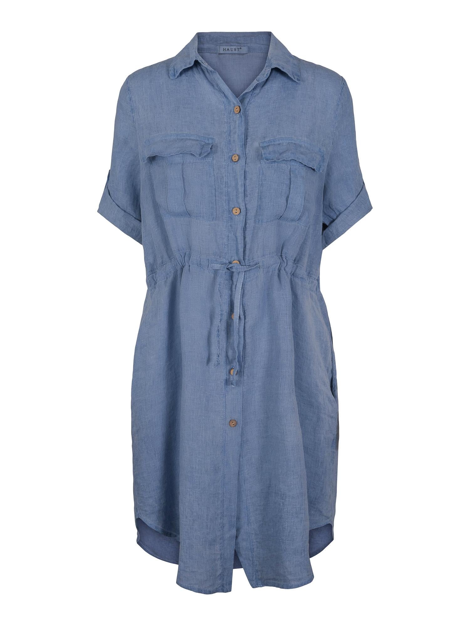 Short button dress Jeans blue