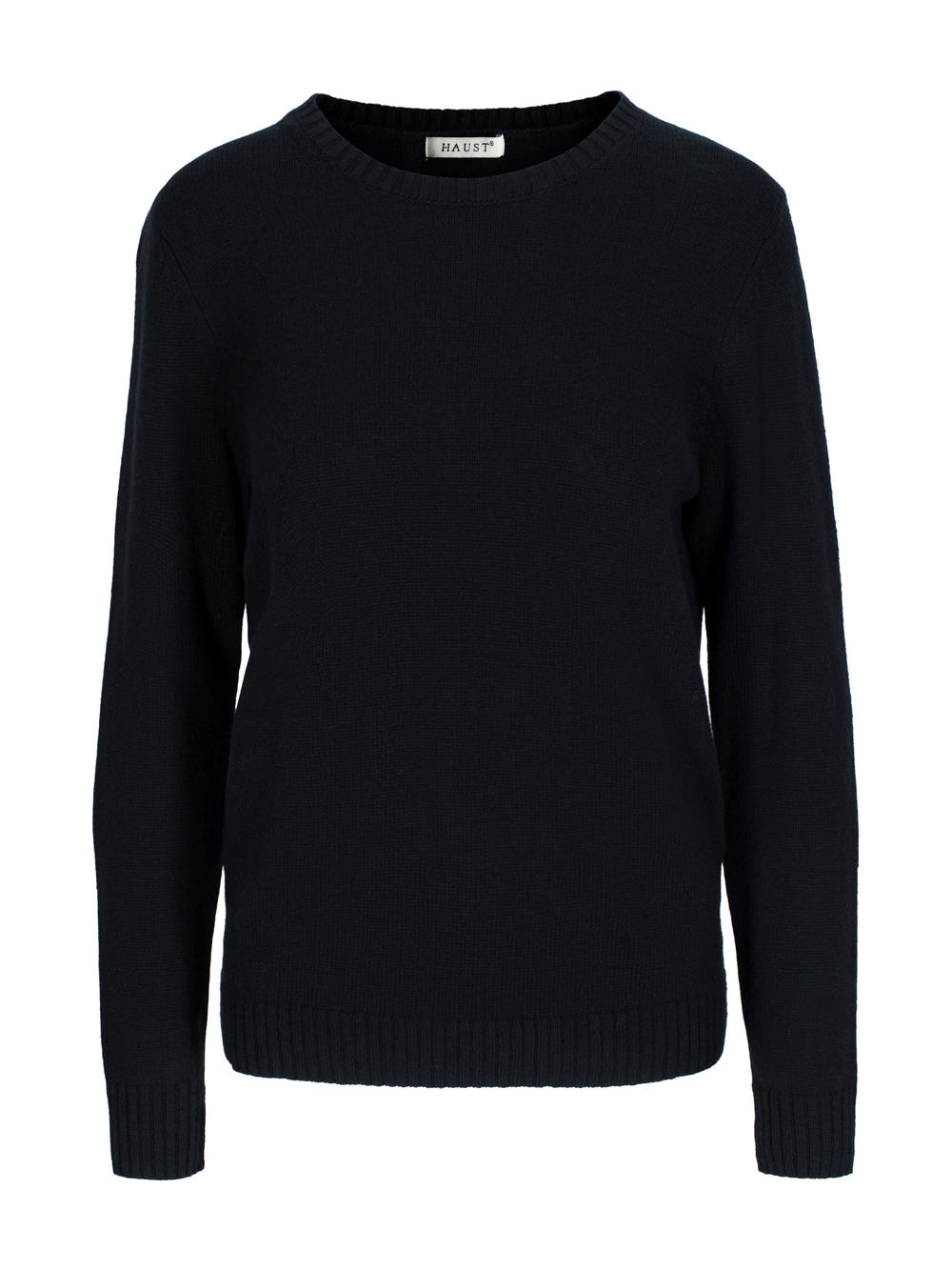 Patch round neck pullover Black