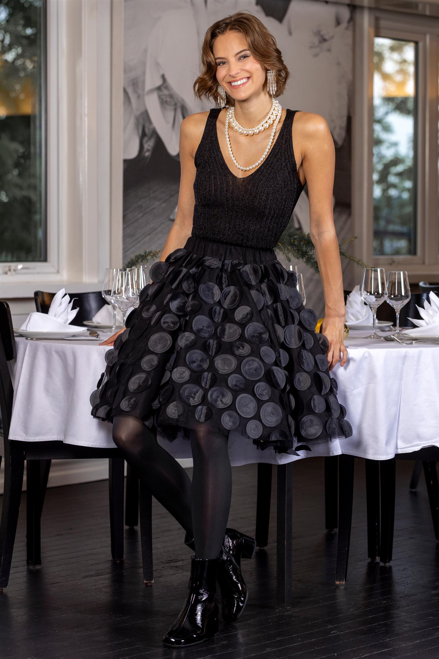 Short tulle skirt Black