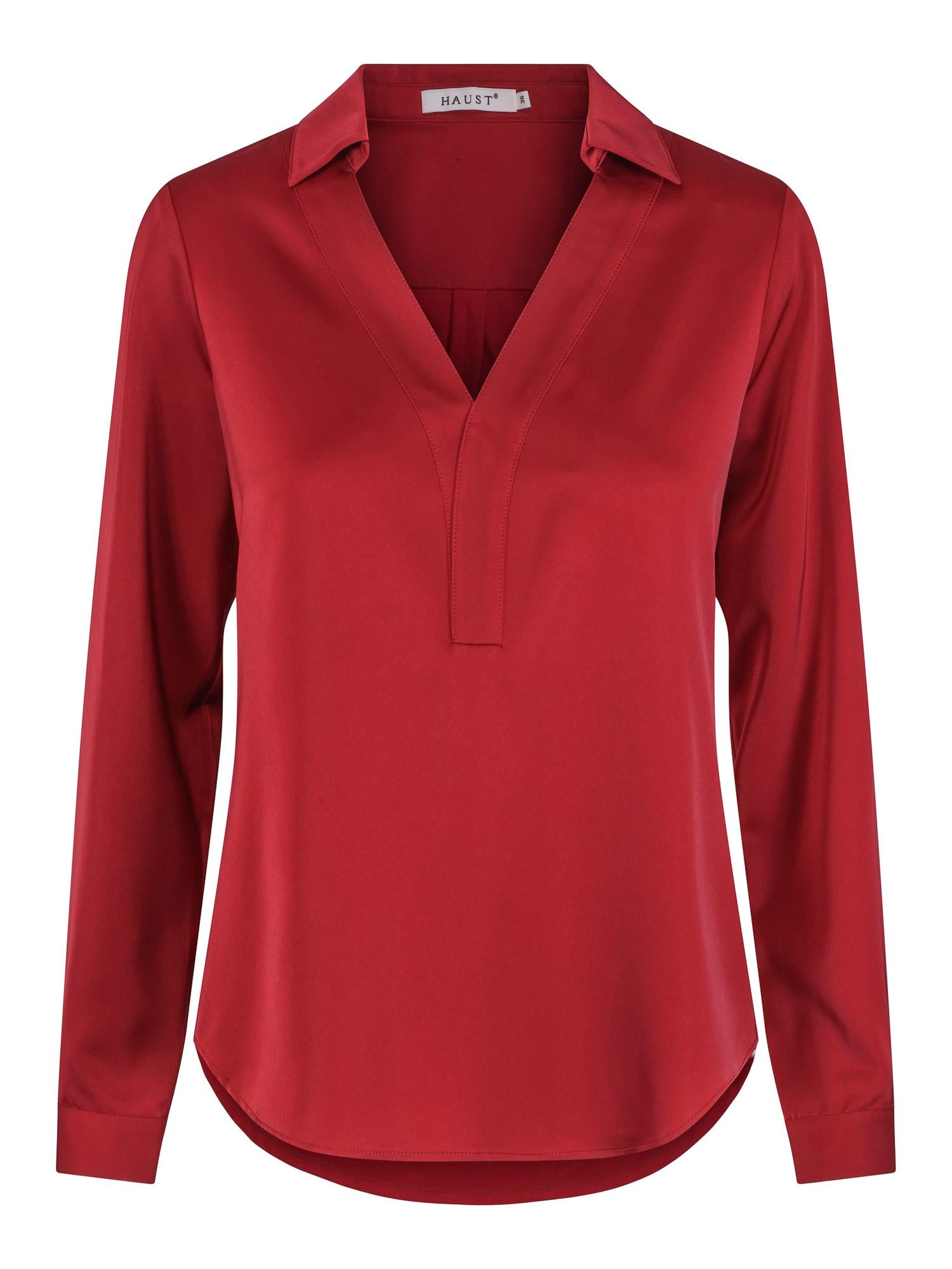V-neck classic blouse Burgunder