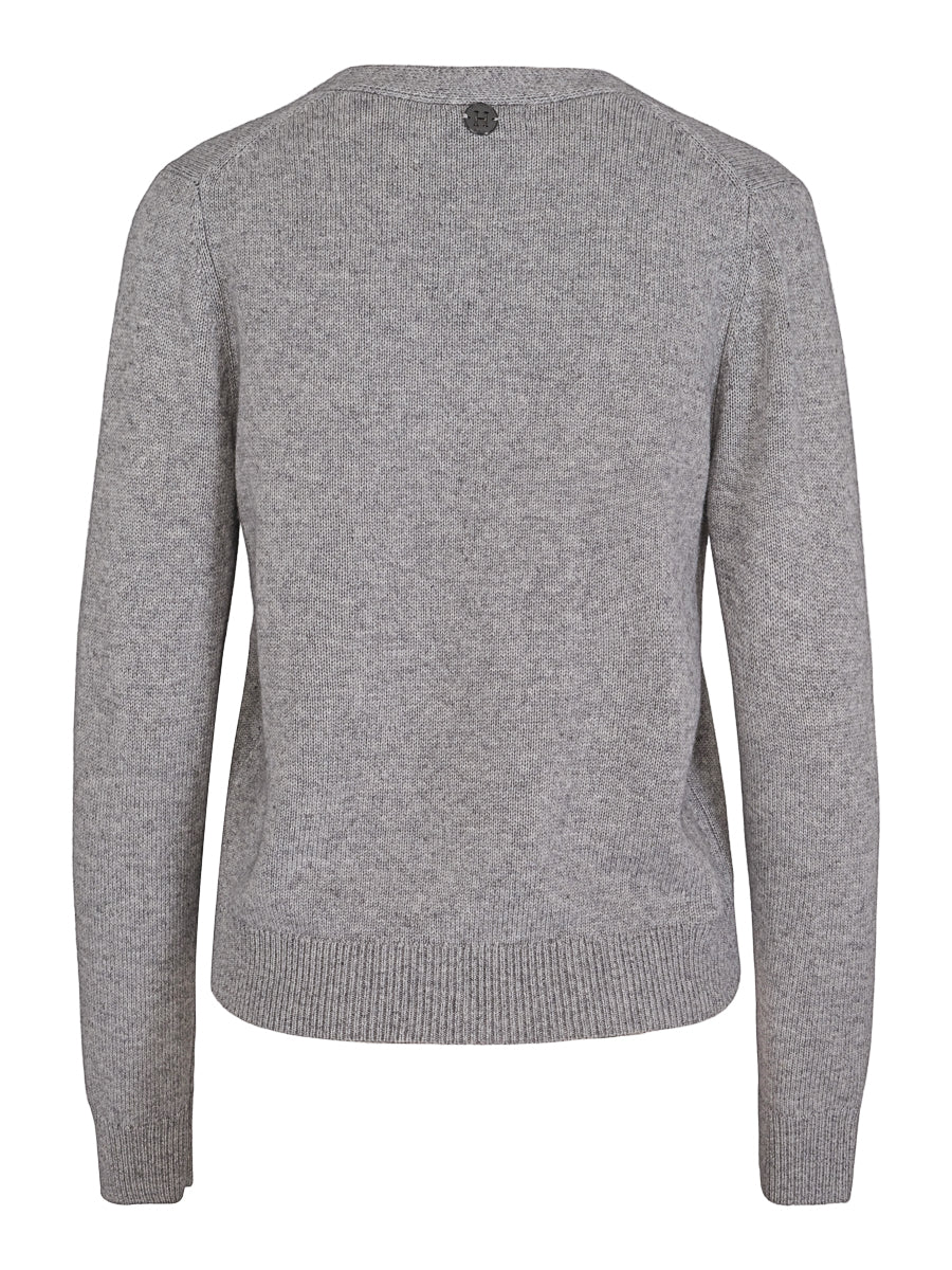 Basic V-neck cardigan Grey Melange