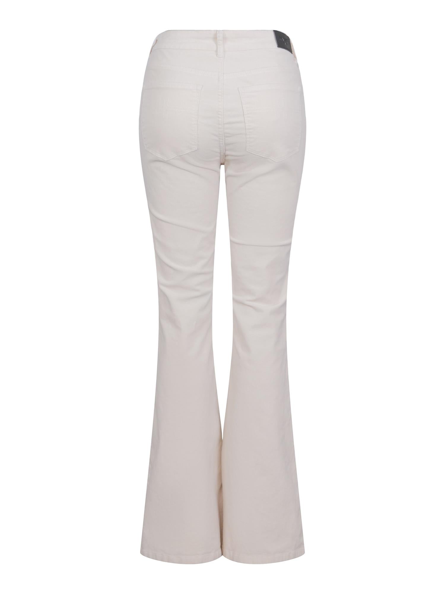 Flared cord trouser lys-beige